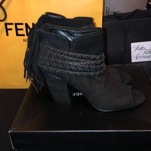 BCBGeneration Open Toe Bootie SZ 9 Black